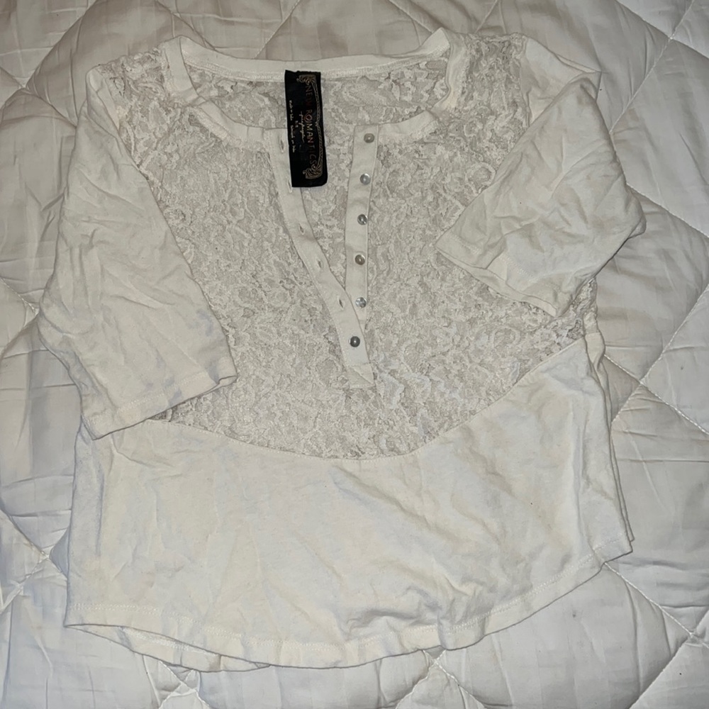 Free people lace cream top
